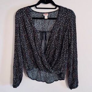 Floral Wrap Front Top